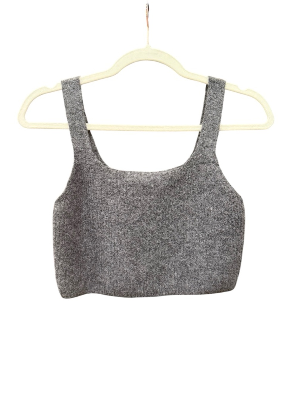 Everlane Heather Gray Knit Square-Neck Crop Top